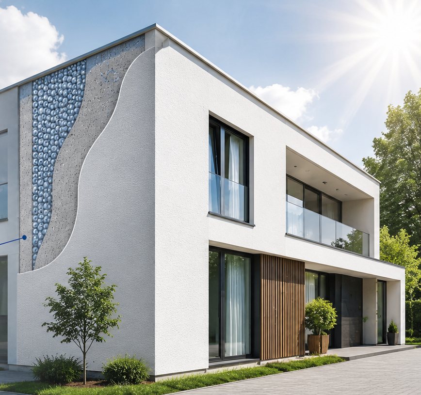Fassade mit PSCoat-Beschichtung